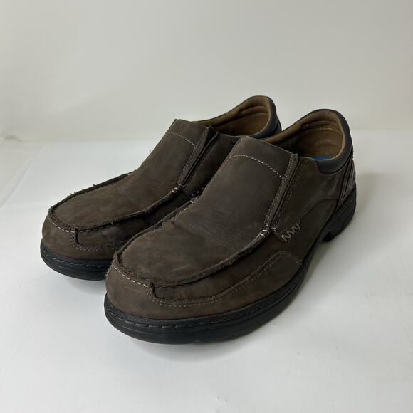 Timberland PRO Men's 12 M Branston Alloy Safety Toe Slip-On ESD Brown Moc 91694 - Picture 1 of 10